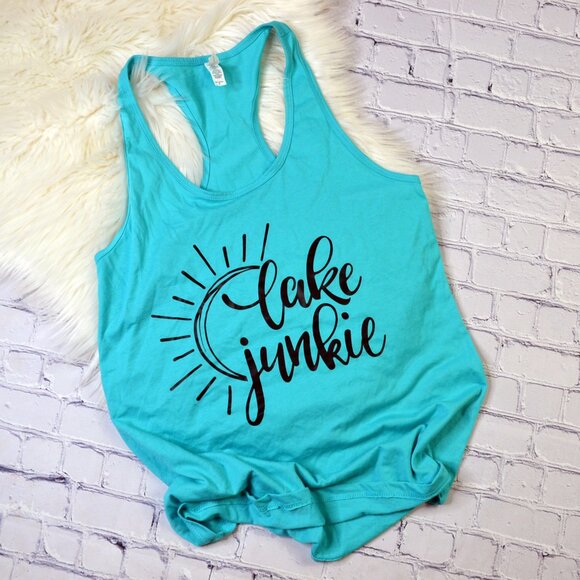 Next Level Apparel Tops - Lake Junkie Tank, Tahiti Blue tank, Next Level tank